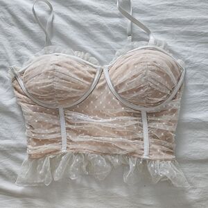 Elegant Lace Bustier Top in Cream